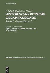 book Historisch-kritische Gesamtausgabe: Band XI Faust's Leben, Thaten und Höllenfahrt