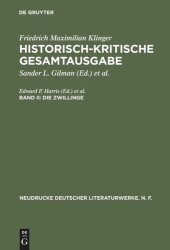 book Historisch-kritische Gesamtausgabe. Band II Die Zwillinge: Paralleldruck der Ausgaben von 1776 und 1794