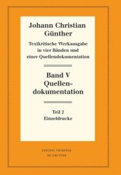 book Textkritische Werkausgabe. Band V, Teil 2 Quellendokumentation: Teil 2: Einzeldrucke