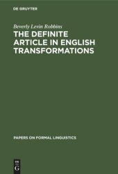 book The Definite Article in English Transformations