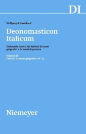 book Deonomasticon Italicum (DI): Volume III Derivati da nomi geografici (M-Q)