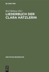 book Liederbuch der Clara Hätzlerin