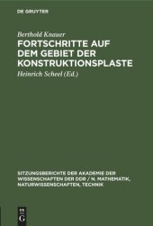 book Fortschritte auf dem Gebiet der Konstruktionsplaste