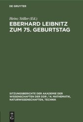 book Eberhard Leibnitz zum 75. Geburtstag