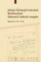 book Briefwechsel: Band 10 März 1744 – September 1745