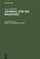 book Journal für die Baukunst: Band 67 Januar bis Juni 1891