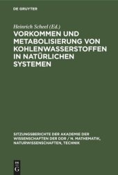 book Vorkommen und Metabolisierung von Kohlenwasserstoffen in natürlichen Systemen