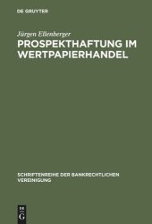 book Prospekthaftung im Wertpapierhandel