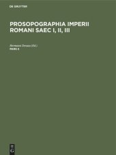 book Prosopographia Imperii Romani Saec I, II, III: Pars II