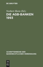 book Die AGB-Banken 1993