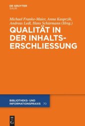 book Qualität in der Inhaltserschließung