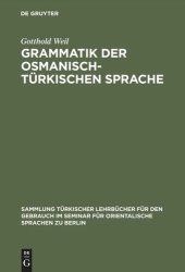 book Grammatik der osmanisch-türkischen Sprache