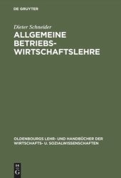 book Allgemeine Betriebswirtschaftslehre