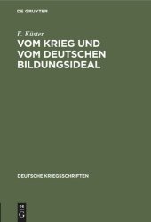 book Vom Krieg und vom deutschen Bildungsideal