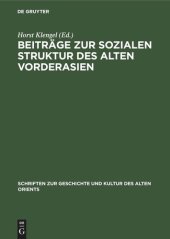 book Beiträge zur sozialen Struktur des Alten Vorderasien