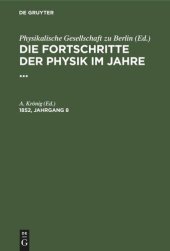 book Die Fortschritte der Physik im Jahre ...: 1852, Jahrgang 8