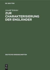 book Zur Charakterisierung der Engländer