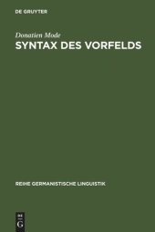 book Syntax des Vorfelds: zur Systematik und Didaktik der deutschen Wortstellung