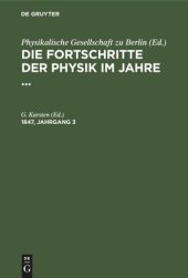 book Die Fortschritte der Physik im Jahre ...: 1847, Jahrgang 3