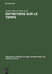 book Entretiens sur Le temps