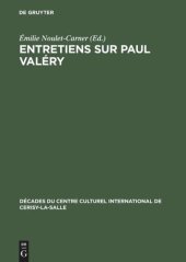 book Entretiens sur Paul Valéry