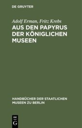 book Aus den Papyrus der Königlichen Museen