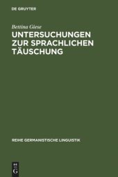 book Untersuchungen zur sprachlichen Täuschung