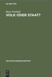 book Volk oder Staat?