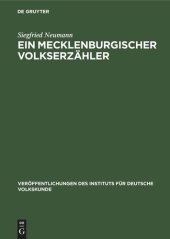 book Ein Mecklenburgischer Volkserzähler: Die Geschichten des August Rust