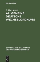 book Allgemeine Deutsche Wechselordnung