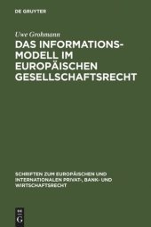 book Das Informationsmodell im Europäischen Gesellschaftsrecht