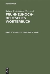 book Frühneuhochdeutsches Wörterbuch: Band 4 pfab(e) - pythagorisch