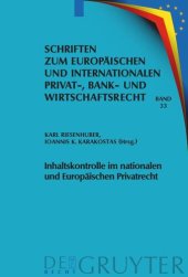 book Inhaltskontrolle im nationalen und Europäischen Privatrecht: Deutsch-griechische Perspektiven