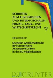 book Spezielles Gesellschaftsrecht für börsennotierte Aktiengesellschaften in den EG-Mitgliedstaaten