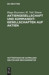 book Aktiengesellschaft und Kommanditgesellschaften auf Aktien