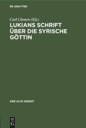 book Lukians Schrift über die syrische Göttin