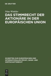 book Das Stimmrecht der Aktionäre in der Europäischen Union