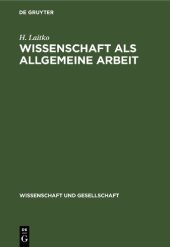 book Wissenschaft als allgemeine Arbeit