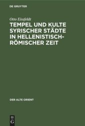 book Tempel und Kulte syrischer Städte in hellenistisch-römischer Zeit