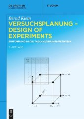 book Versuchsplanung – Design of Experiments: Einführung in die Taguchi und Shainin - Methodik