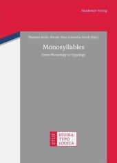 book Monosyllables: From Phonology to Typology