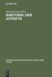 book Rhetorik der Affekte: Englische Wirkungsästhetik im Zeitalter der Renaissance