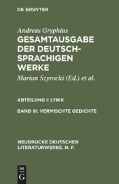 book Gesamtausgabe der deutschsprachigen Werke: Band III Vermischte Gedichte