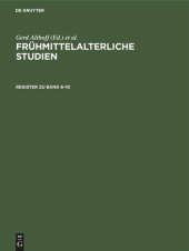 book Frühmittelalterliche Studien: Register zu Band 6–10