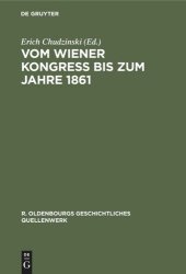 book Vom Wiener Kongreß bis zum Jahre 1861