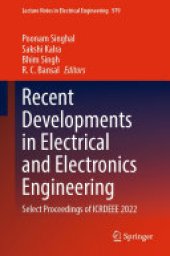 book Recent Developments in Electrical and Electronics Engineering: Select Proceedings of ICRDEEE 2022