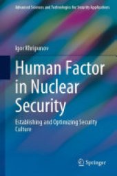 book Human Factor in Nuclear Security: Establishing and Optimizing Security Culture