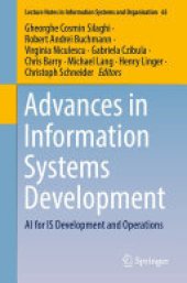 book Advances in Information Systems Development: AI for IS Development and Operations