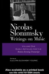 book Nicolas Slonimsky: Writings on Music: Early Writings