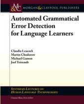 book Automated Grammatical Error Detection for Language Learners 